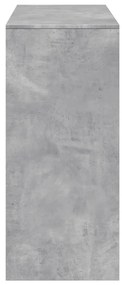 betonszürke szerelt fa bárasztal polccal 124 x 46 x 103,5 cm