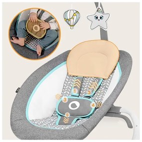 Lionelo - Baba vibrációs ringató dallammal PASCAL 2xAA szürke/türkiz