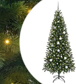 vidaXL Mű karácsonyfa 300 LED-del állvánnyal Zöld 210 cm PE és PVC