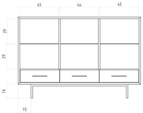 Natúr színű tölgyfa tálalószekrény 144x95 cm Abies – The Beds