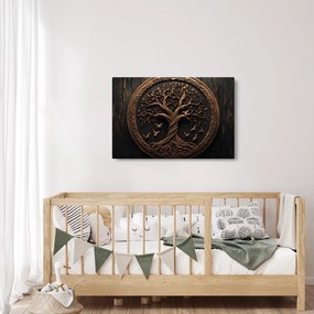 Kép – Fából készült életfa (90x60 cm)