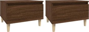 vidaXL 2 db barna tölgyszínű szerelt fa kisasztal 50 x 46 x 35 cm