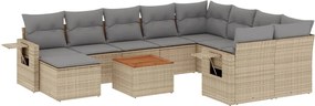 vidaXL 11részes vegyes bézs polyrattan kerti ülőgarnitúra párnákkal