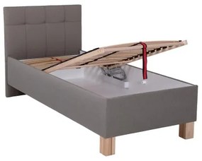 Kárpitozott tárolós ágy, matrac nélkül MARIA ONE 90x200 cm taupe