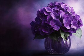 Vászonkép Canvas Lila Hortenzia Virágok Csokor Kompozíció 60x40