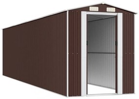 sötétbarna horganyzott acél kerti fészer 192 x 772 x 223 cm