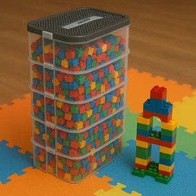 5 szintes doboz építőkockákra - játékrendszerező - Kruzzel