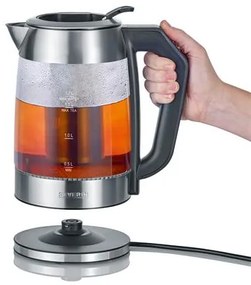 Tea-és vízforraló, 1,7 l, üveg, digitális, SEVERIN (KHKGB040)