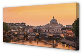 Canvas képek Róma Sunset folyami hidak épületek 120x60 cm