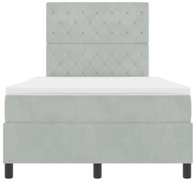 Boxspring Ágy Matrac Sötétszürke Kis Dupla Bársony
