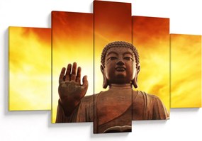 Kép - Buddha piros és sárga háttérrel (150x105 cm)