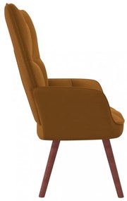 barna bársony pihenőfotel