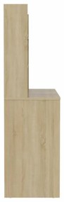 tölgyszínű LED-es MDF sminkasztal 100 x 40 x 135 cm