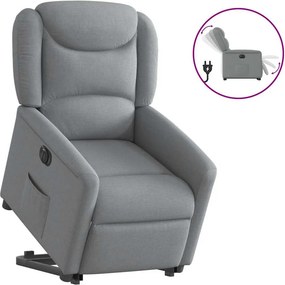 vidaXL elektromos felállást segítő világosszürke szövet dönthető fotel