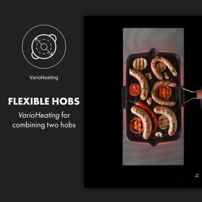 Klarstein Delicatessa 90 Hybrid, beépített indukciós főzőlap, 7400 W, 5 zóna, fekete