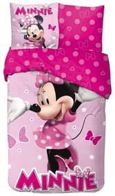 Disney Minnie Pink Polka Bow ágyneműhuzat 140×200cm, 65x65 cm