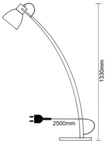 Állólámpa 1xE27/60W/230V kőris/fekete