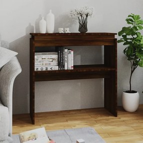 barna tölgy színű szerelt fa tálalóasztal 80 x 30 x 80 cm