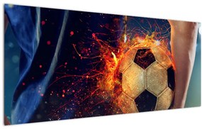 Kép - Futball-labda a tűzben (120x50 cm)