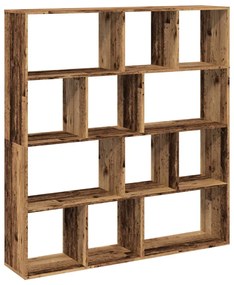 antik fa színű szerelt fa könyvszekrény 132 x 29 x 141,5 cm