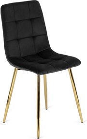 Krzesło YORK Czarne Welurowe
