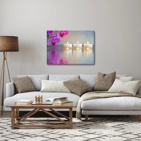 Gyertyák a vízen képe (70x50 cm)