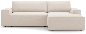 Bézs buklé kinyitható sarokkanapé (jobb oldali) Jodie – Micadoni Home