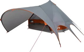 vidaXL Teepee Sátor 7 Személyes Szürke és narancs 600 x 600 x 347 cm