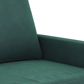 kétszemélyes sötétzöld bársony kanapé 140 cm