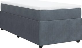 vidaXL sötétszürke bársony rugós ágy matraccal 100 x 200 cm
