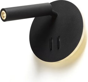 RENDL THALIA nástěnná černá satinovaný akryl 230V LED 6+3W 3000K
