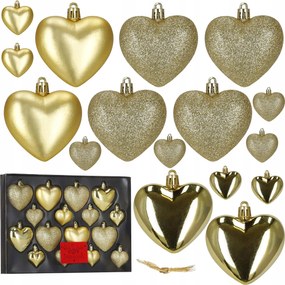 Karácsonyfa Bombák Szívek Karácsonyfa Díszek Medálok Szett 16x Törhetetlen