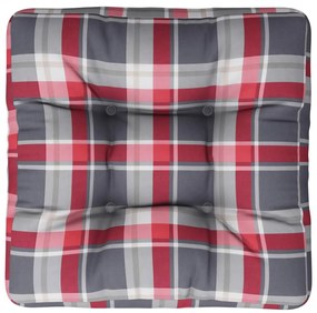 piros kockás szövet raklappárna 58 x 58 x 10 cm