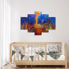 Kép - őszi fa koronák, modern impresszionizmus (150x105 cm)