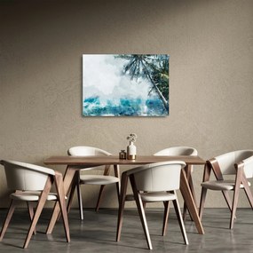 Egy pálmafa képe a tenger felett (üvegen) (70x50 cm)