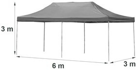 Összecsukható kerti pavilon 3x6 m