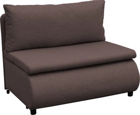 Kihúzható fotel tárhellyel, barna, FLIK