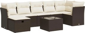 vidaXL 8 részes barna polyrattan kerti ülőgarnitúra párnákkal