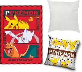 Pokémon Battle PikaPal polár takaró, párnahuzat és párna szett 3 db-os