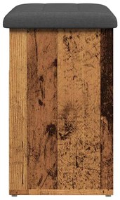 antik fa szerelt fa cipőtároló pad 62x32x50 cm