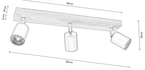 Spot-Light DO2910356 - MANARA mennyezeti spotlámpa 3xGU10/5W/230V fenyő