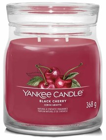 Yankee Candle Signature Black Cherry  illatos gyertya közepes üvegben, 368 g