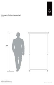 Ezüstszínű fém teleszkópos-gurulós ruhatartó állvány – Premier Housewares