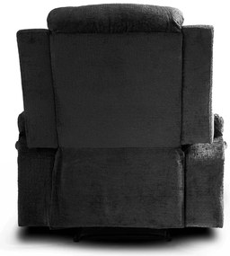 Elektromosan Vezérelhető Masszázsfunkciós Relaxfotel Vintage Fekete Szövet Kárpittal. BOX