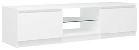fehér TV-szekrény LED lámpákkal 140 x 40 x 35,5 cm