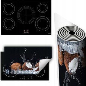 Vinil Tűzhelyvédő Szőnyeg Asztallap 90x52 fekete fagylalt gyümölcs