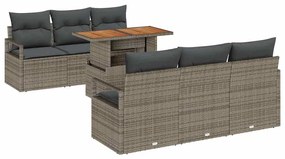 vidaXL Kerti Kanapé Szett párnával 7 pcs Szürke