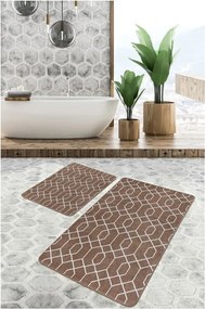 Barna bársony fürdőszobai kilépő szett 2 db-os 60x100 cm – Mila Home