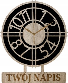 Falióra Fa Kerek Tetszőleges Felirattal Ajándék Óra 35 cm