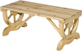 Outsunny Kerti Pad Fa Időjárásálló Pad Rusztikus Kültéri Bútor Természetes 98 x 50 x 39,5 cm | Aosom